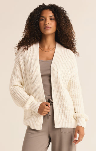 Sutton Rib Cardigan / Sea Salt