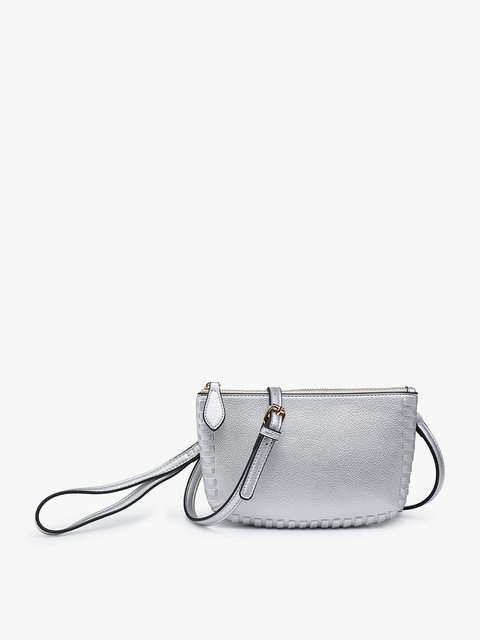 Bonnie Whipstitch Crossbody Silver