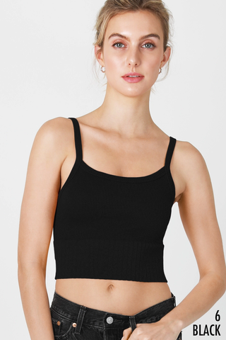 Contrast Ribbed Crop Top