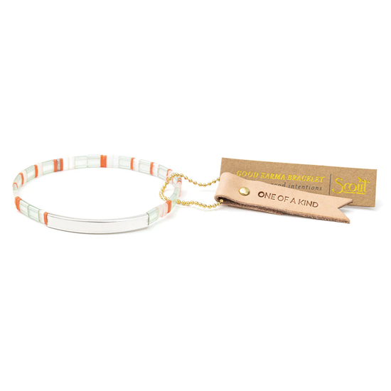 GK025 Good Karma Bracelet Mist / Salmon / Silver