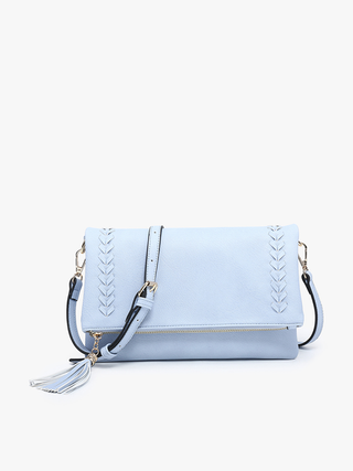 Isadora Distressed Whipstitch Crossbody Periwinkle