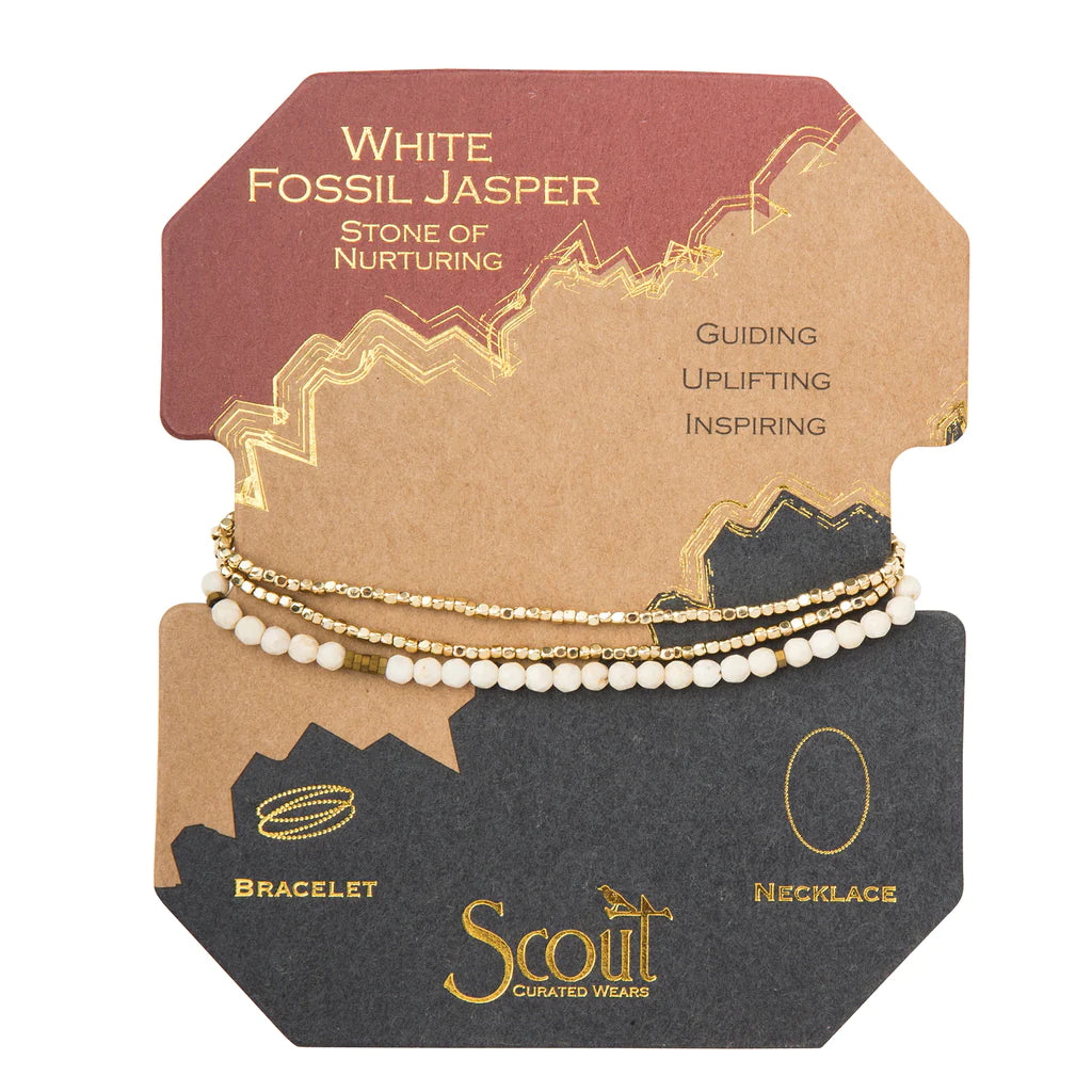 SD003 Delicate Bracelet Necklace White Fossil