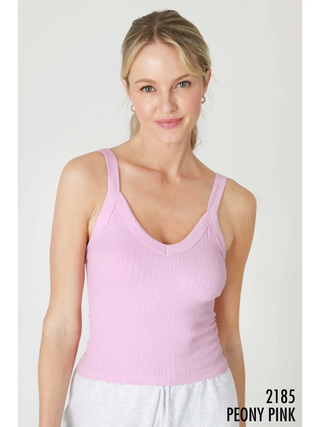 Deep V-Neck Ribbed Top