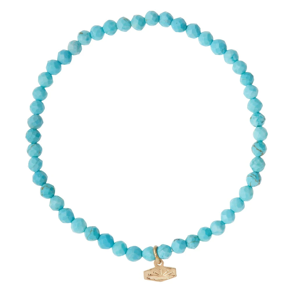 Load image into Gallery viewer, SP005 Stone Stacking Bracelet Turquoise Gold

