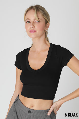 V-Neck Crop Tee