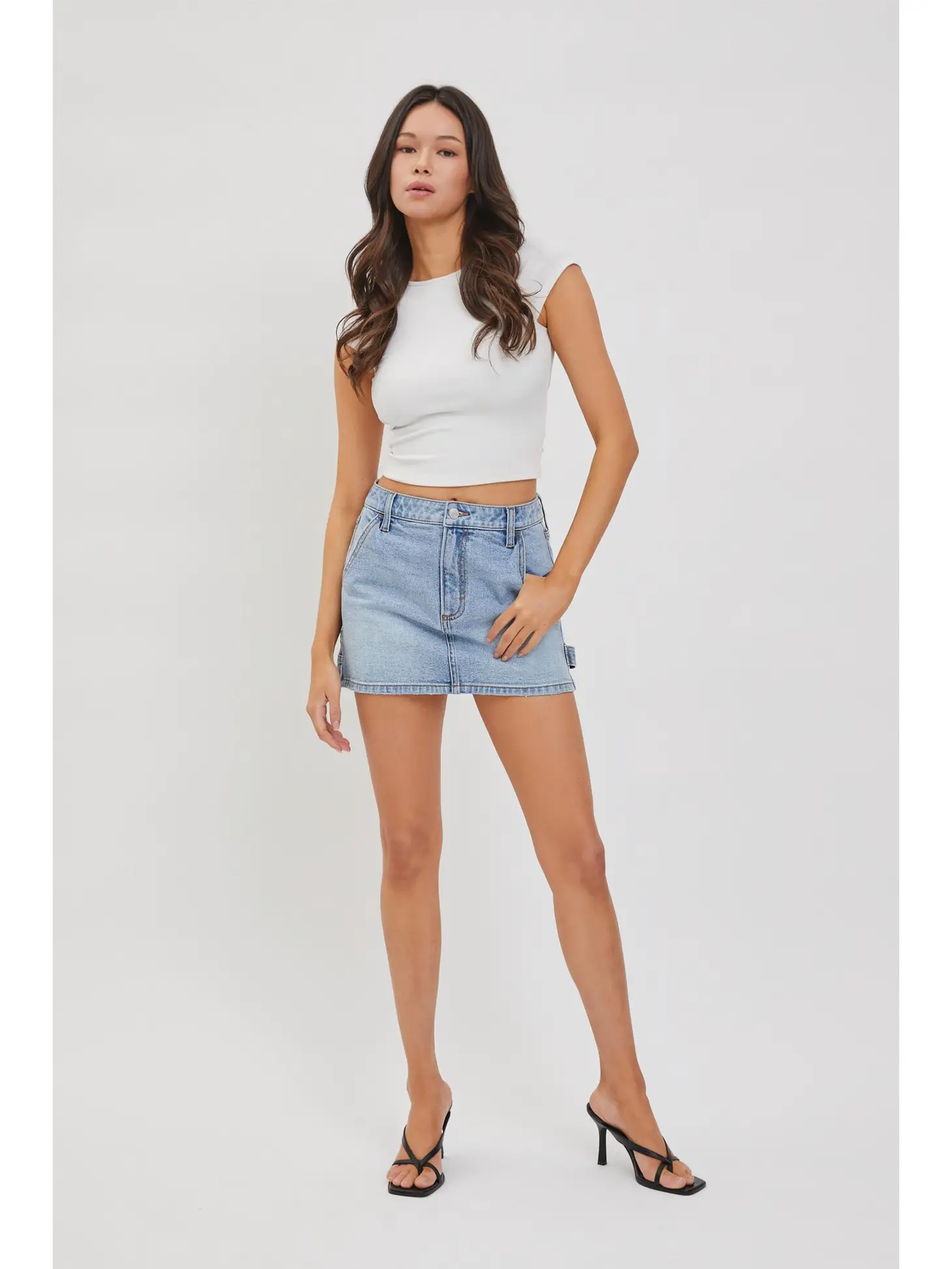 Mid Waisted Mini Skirt with Cargo Detail