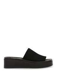Steve Madden Balanced Black Slides