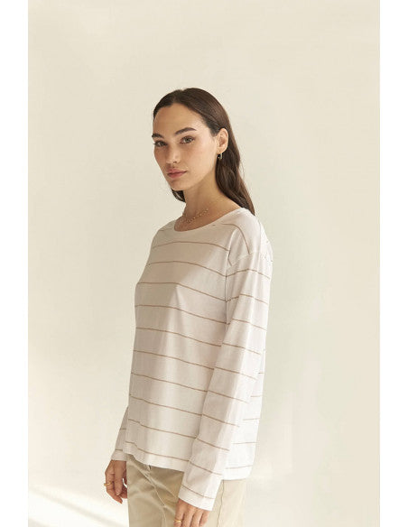 Basieco Tan Stripe LS