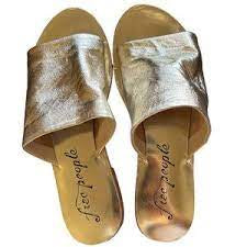 Free People Vicente Slide Sandals Gold