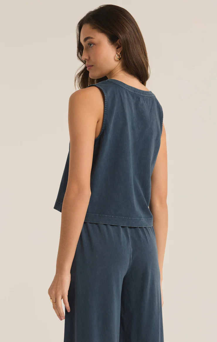 Sloane V Neck Top / Midnight Navy