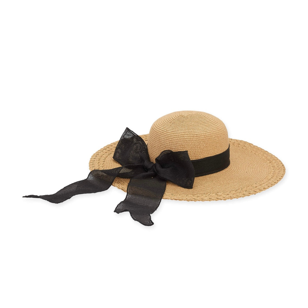 Ribboned Wide Brim Sun Hat
