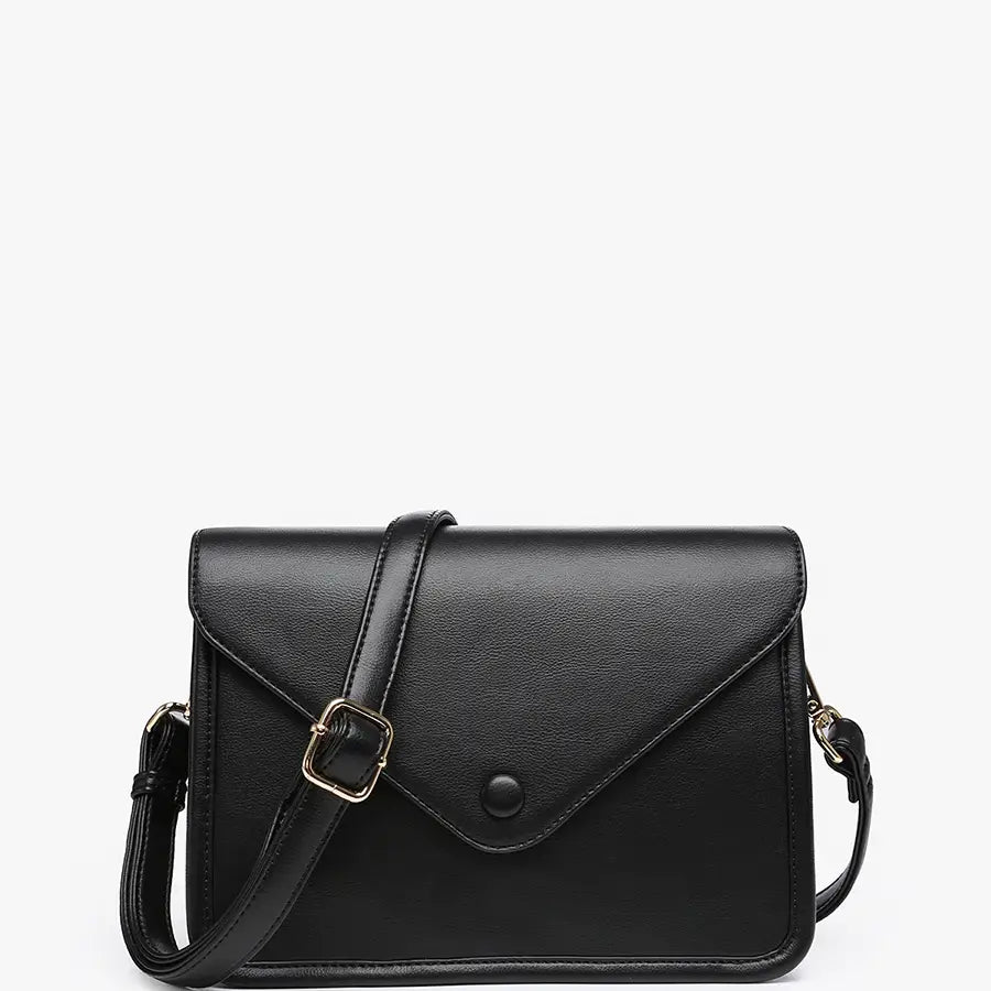 Lagos Envelope Black Crossbody Clutch