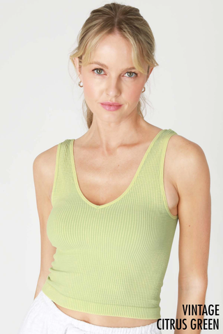 Vintage V Neck Crop Top