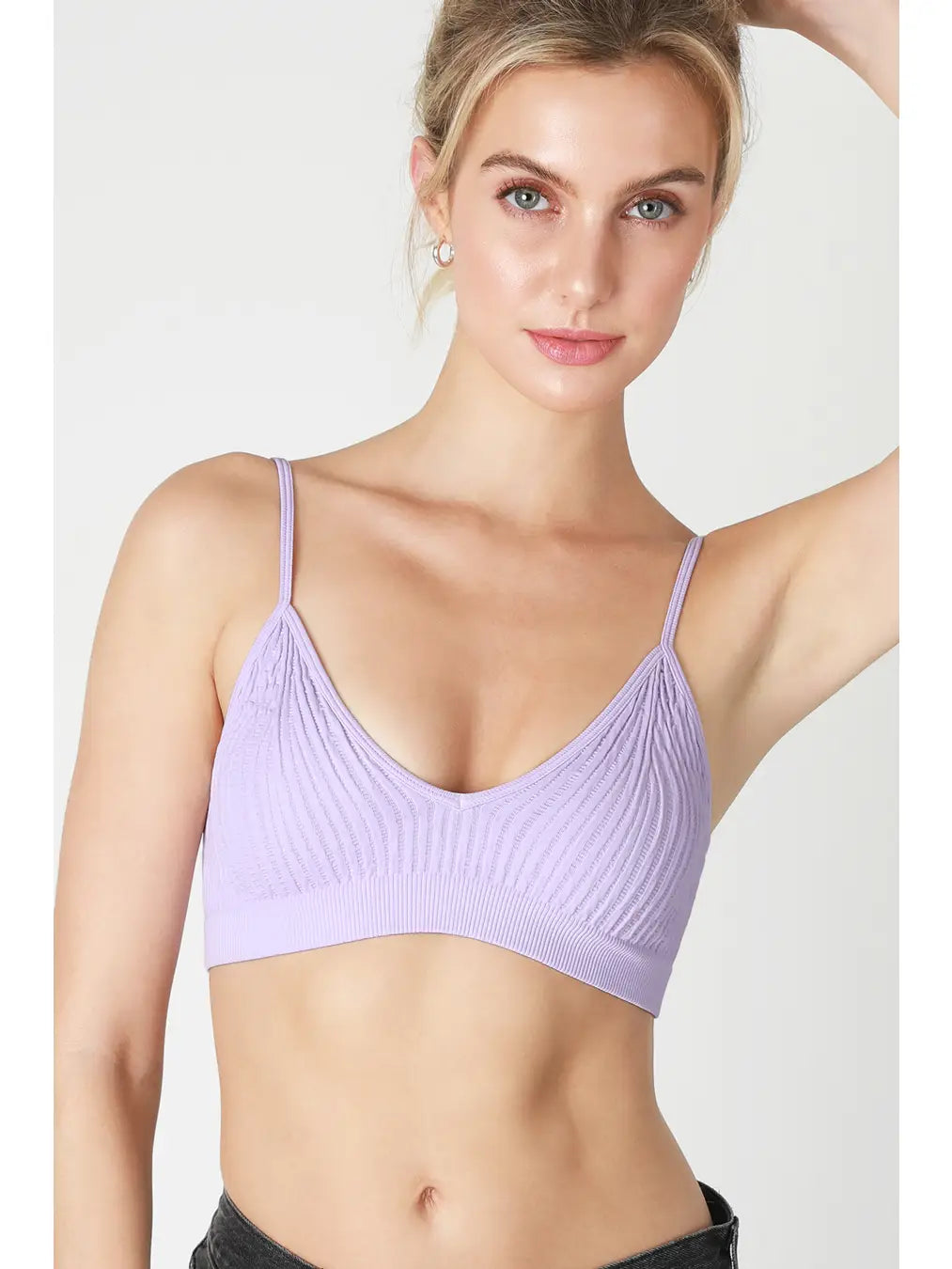 Load image into Gallery viewer, Ribbed V-Neck Bralette One Size
