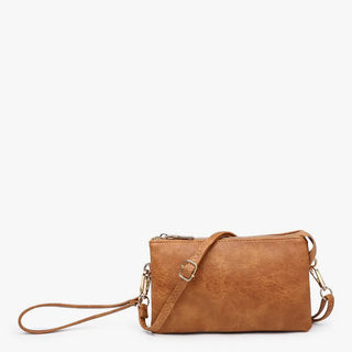 Riley Crossbody Wristlet Saddle