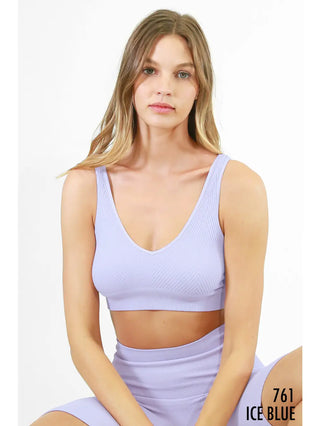 Reversible Chevron Bra in the color Ice Blue