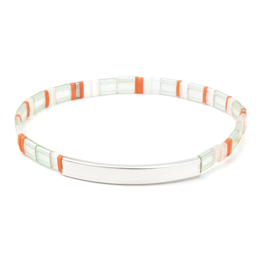 GK025 Good Karma Bracelet Mist / Salmon / Silver