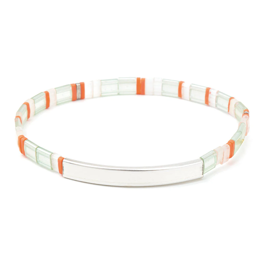 GK025 Good Karma Bracelet Mist / Salmon / Silver