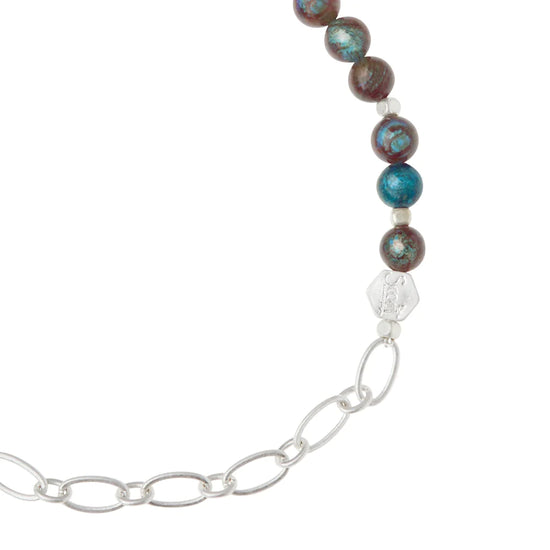 Load image into Gallery viewer, SQ001 Mini Stone &amp;amp; Chain Bracelet Blue Sky
