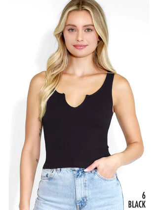 Notch Neck Sleeveless Top
