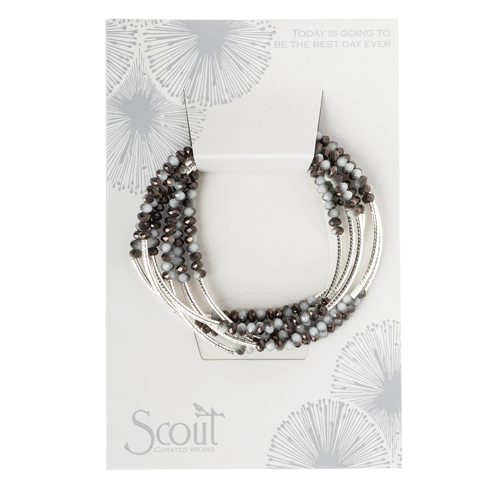 BR042 Wrap Bracelet / Necklace Eclipse / Silver