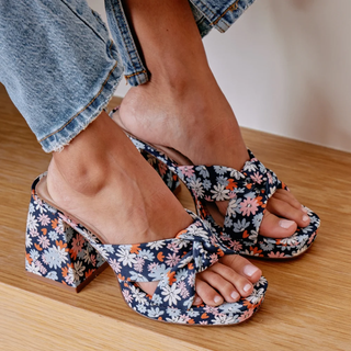 Esme Platform Heel / Navy Floral