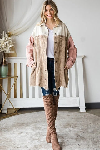 Colorblock Corduroy Jacket