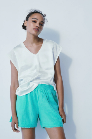 Cameron Satin Top / Off White