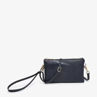 Riley Lizard Crossbody Wristlet Navy