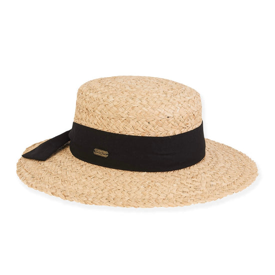 Raffia Boater Hat