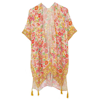 Blooming Flowers Printed Kimono Musk
