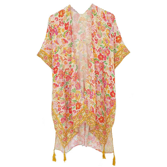 Load image into Gallery viewer, Blooming Flowers Printed Kimono Musk

