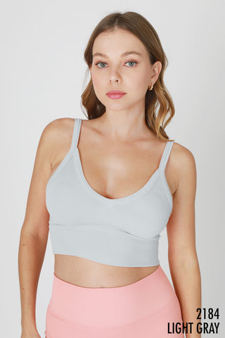 Ribbed V-Neck Bra Top