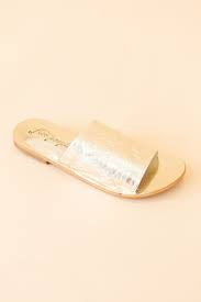 Free People Vicente Slide Sandals Gold