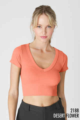 V-Neck Crop Tee