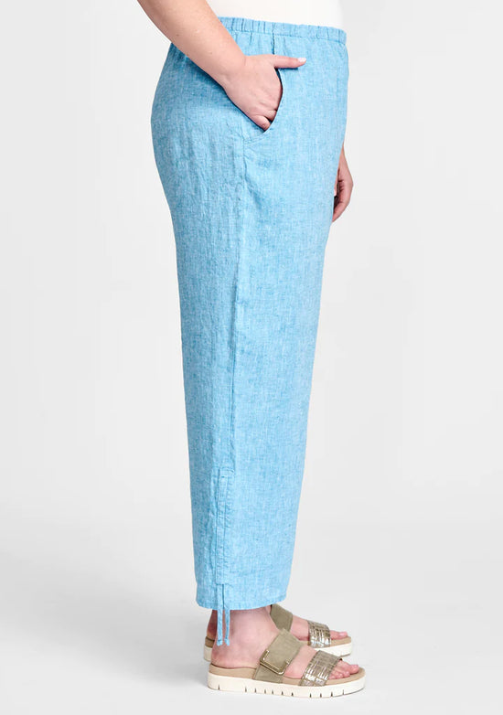 Zen Pant With Elastic Waist Ocean Yarn Dye