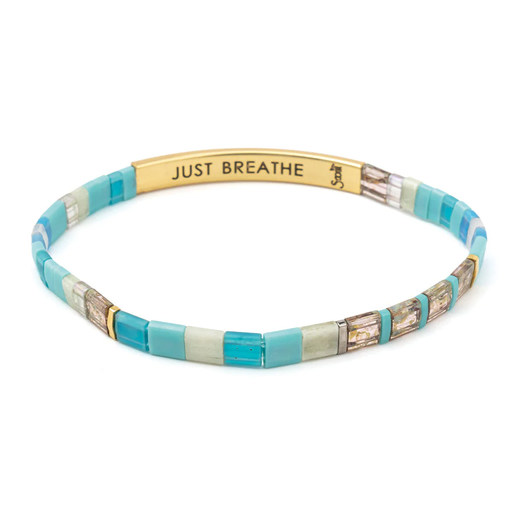 GK023 Good Karma Bracelet Tonal Turquoise / Gold