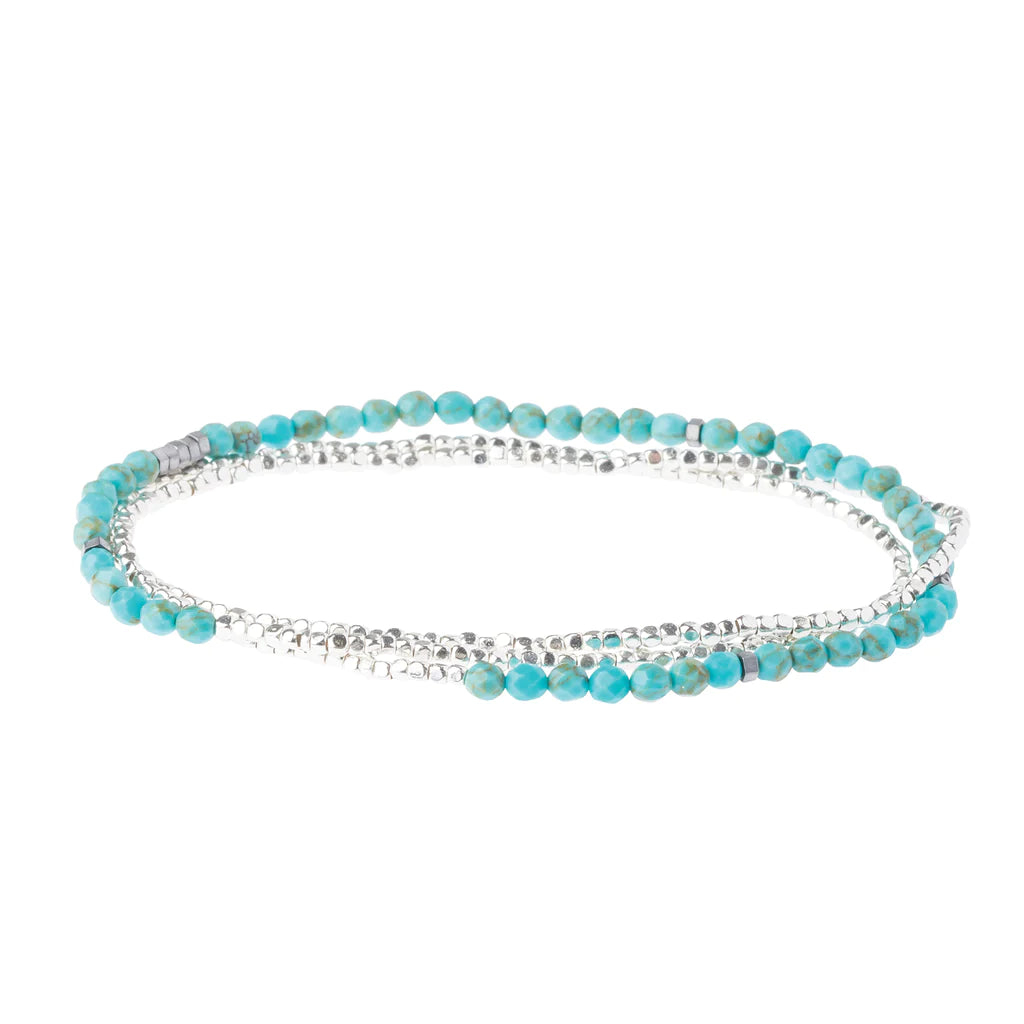 SD001 Delicate Bracelet Necklace Turquoise Silver