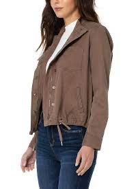 Stretch Cotton Blend Cargo Jacket