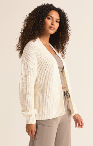 Sutton Rib Cardigan / Sea Salt