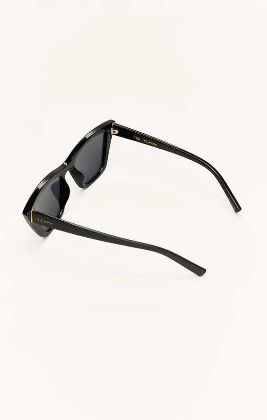 Villa Polarized Sunglasses / Polished Black - Grey