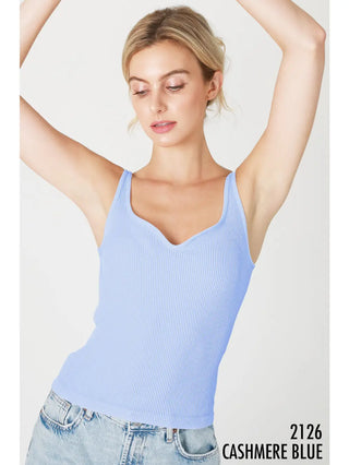 Ribbed Sweetheart Tank Top