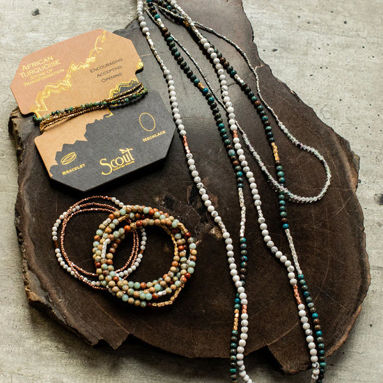 SW023 Wrap Bracelet Necklace Mexican Onyx