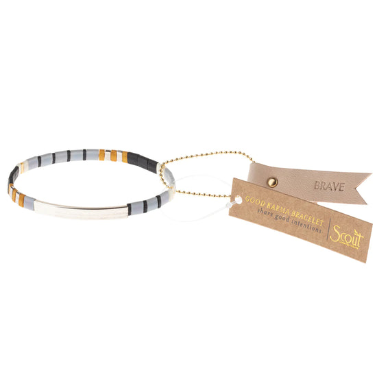 GK007 Good Karma Bracelet Grey Black Silver