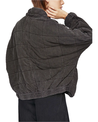 Dolman Quilted Jacket Black