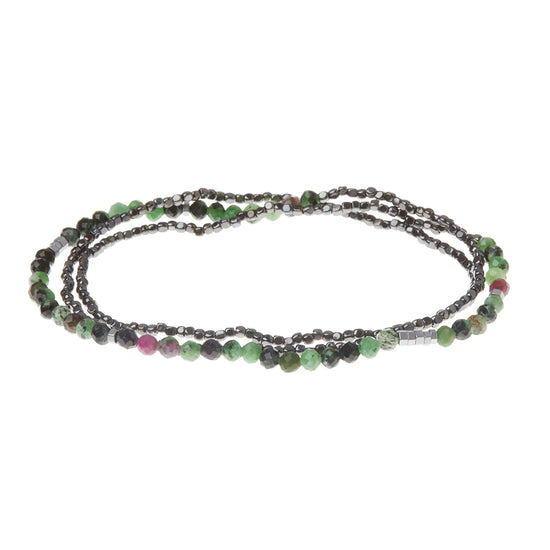 SD025 Delicate Bracelet Necklace Ruby Zoisite