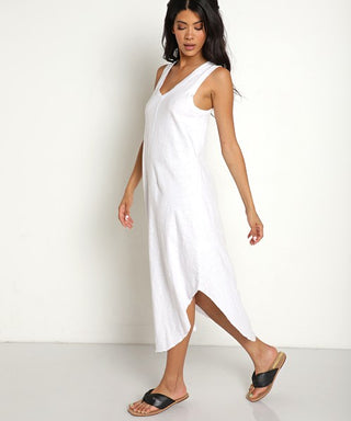 Reverie Slub Dress White