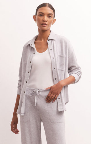 WFH Modal Shirt Jacket Heather Grey