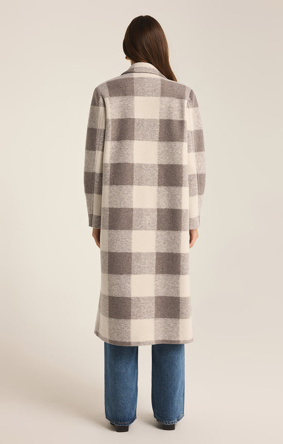 Conway Buffalo Plaid Coat / Slate Grey