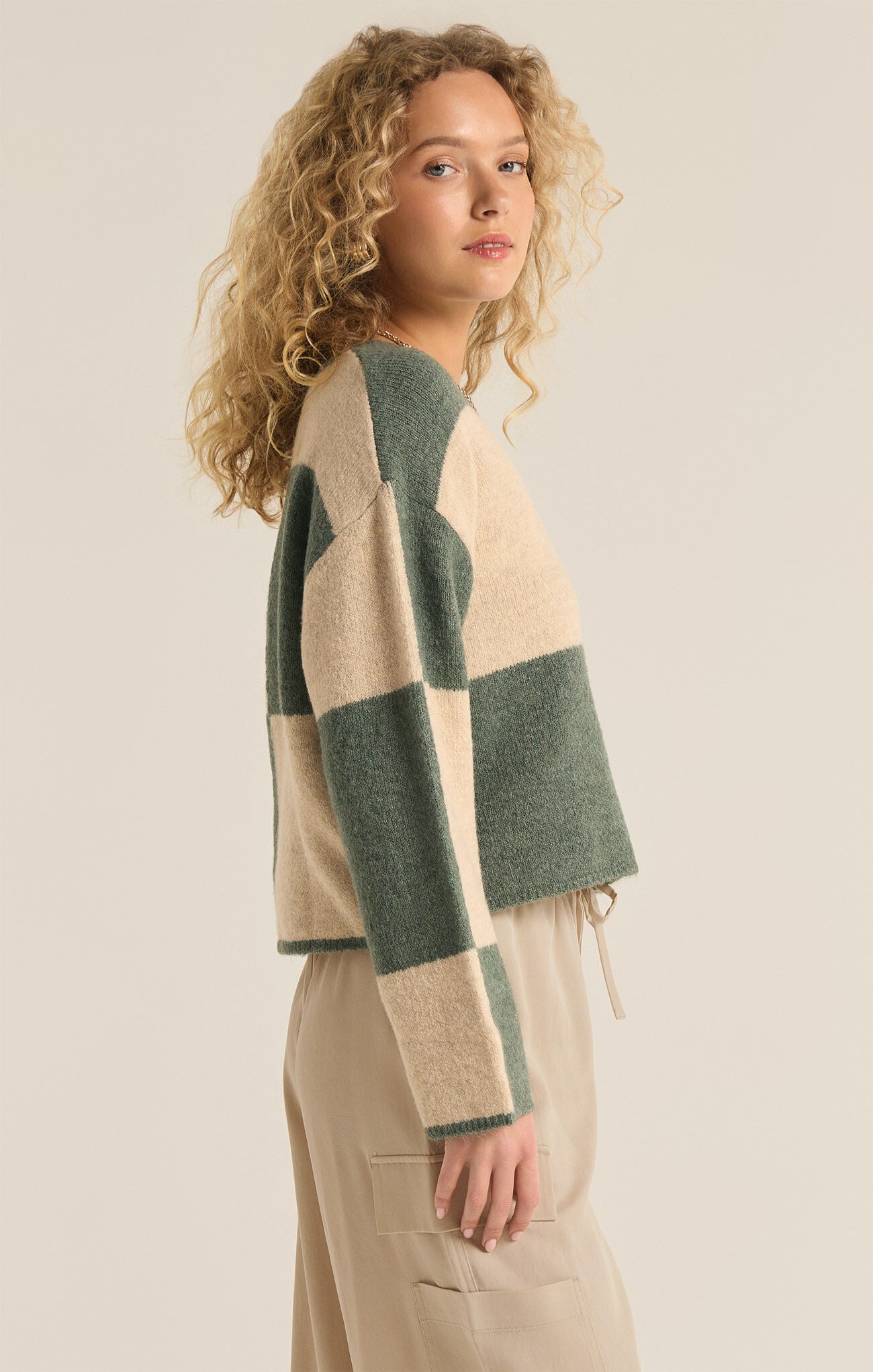 Rosi Blocked Sweater / Palm Green